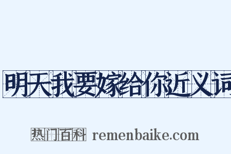 明天我要嫁给你近义词是什么意思的图片
